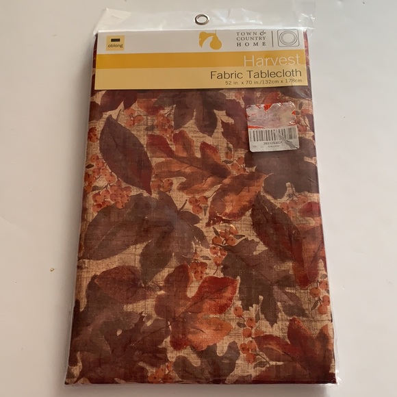 52”x78 Oblong Table Cloth Fall Autumn Leave Thanksgiving Dinner Party Halloween - Picture 5 of 12